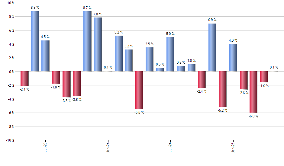 NTSX monthly returns chart