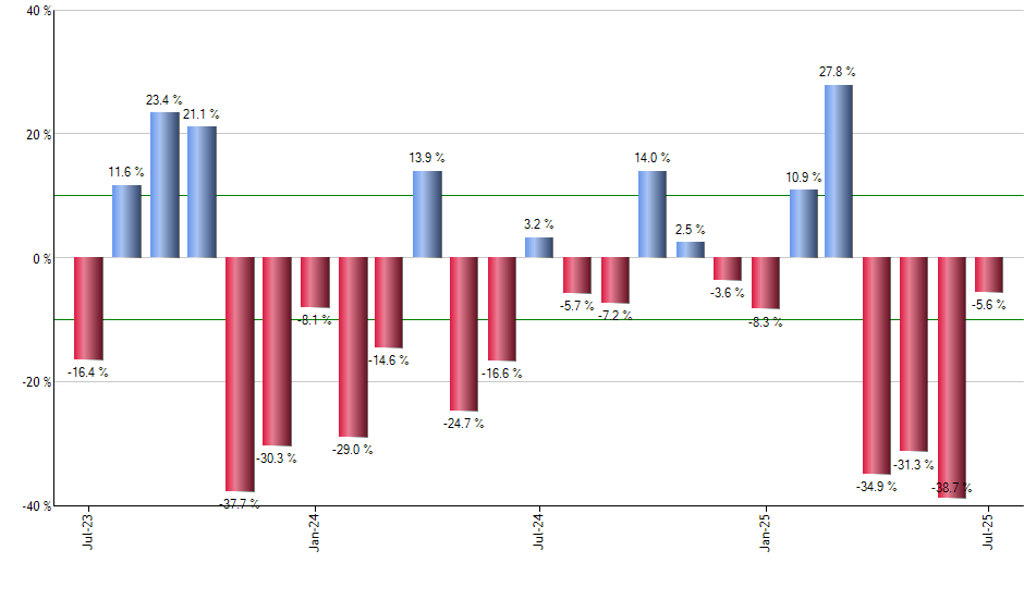 VNM monthly returns chart