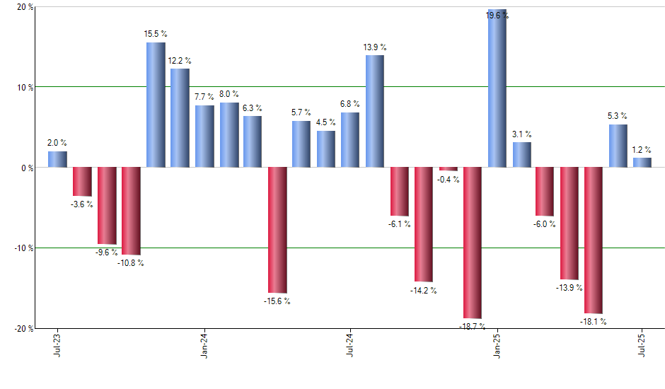 DFSV monthly returns chart