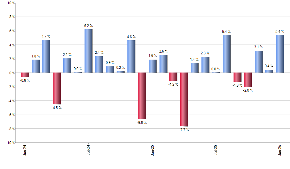 XMAG monthly returns chart