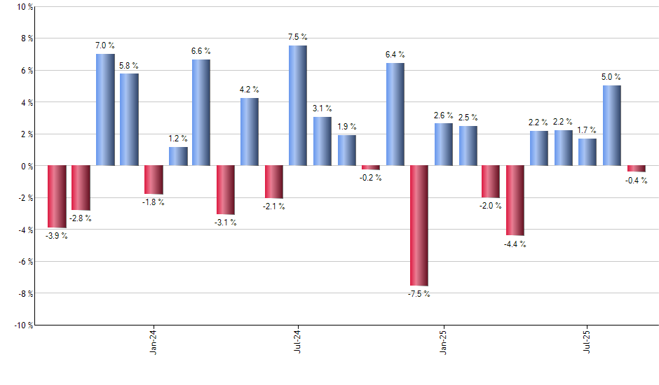 NTSX monthly returns chart