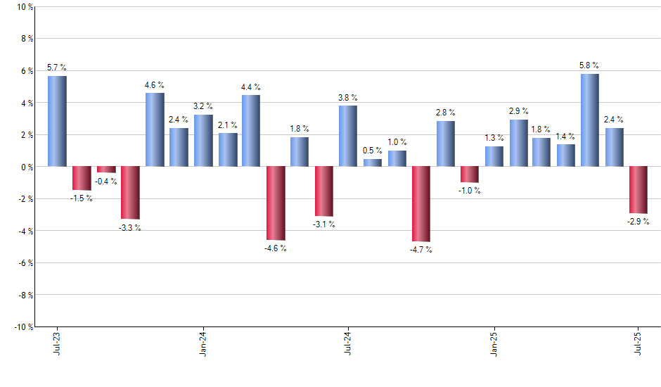 DDWM monthly returns chart