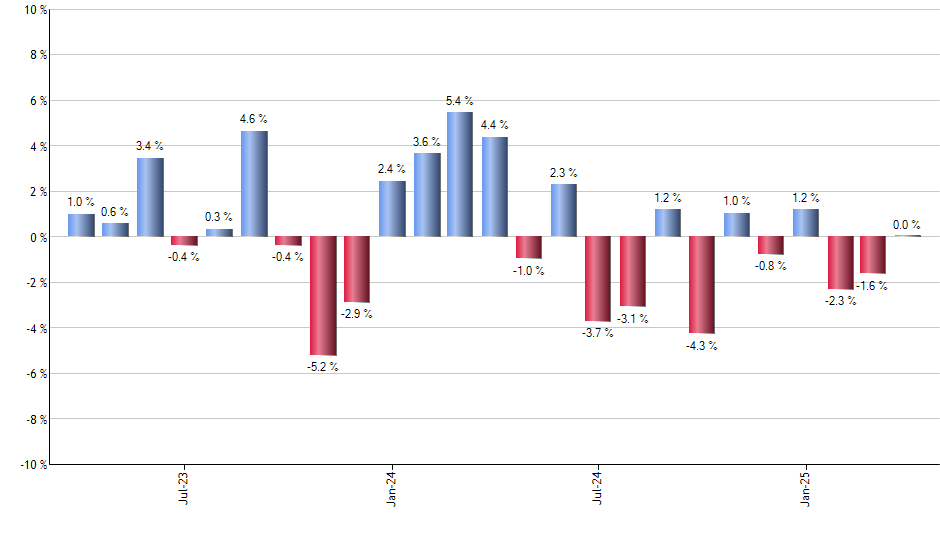 VXF monthly returns chart