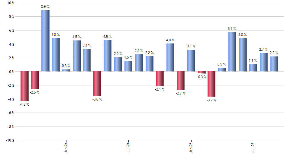 DWSH monthly returns chart