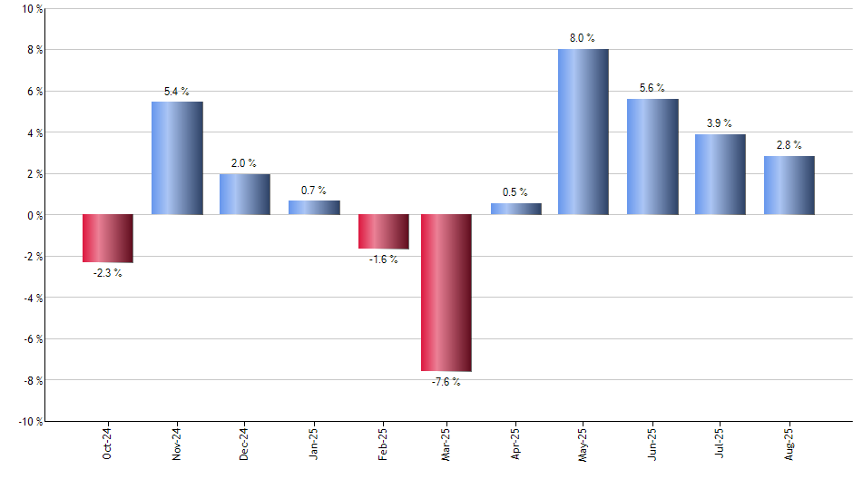 SHM monthly returns chart