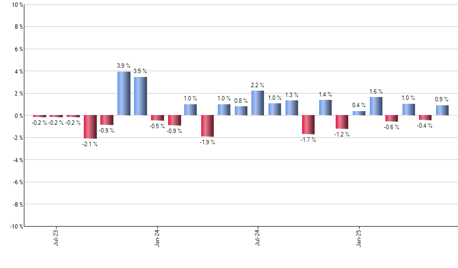 PAVE monthly returns chart