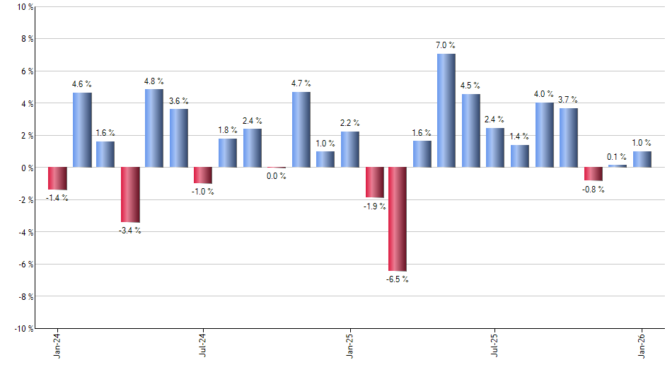 PLTR monthly returns chart