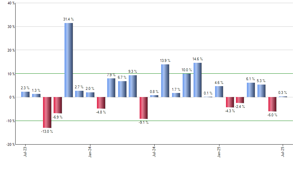 SPYI monthly returns chart