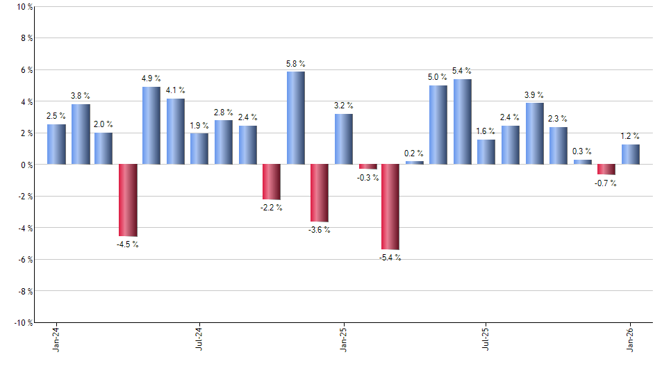 SCHZ monthly returns chart