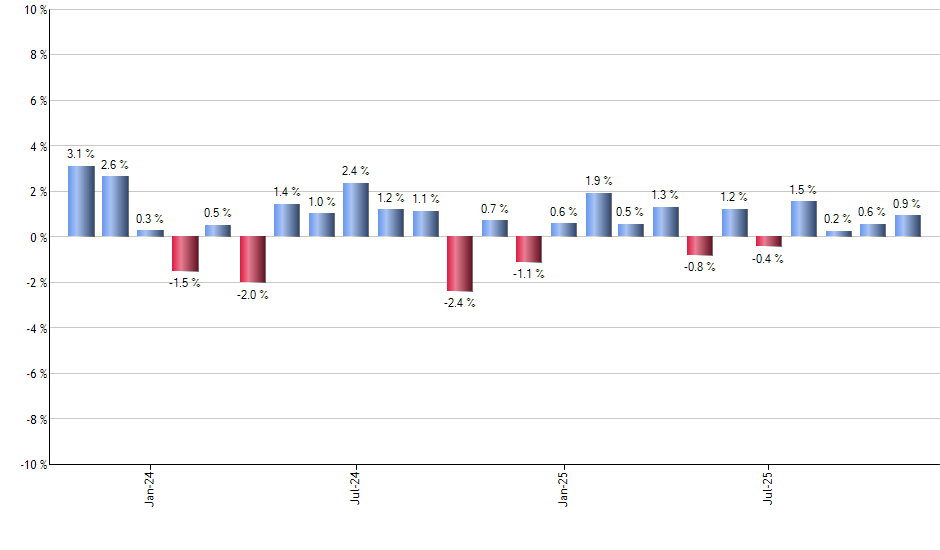 JPX monthly returns chart