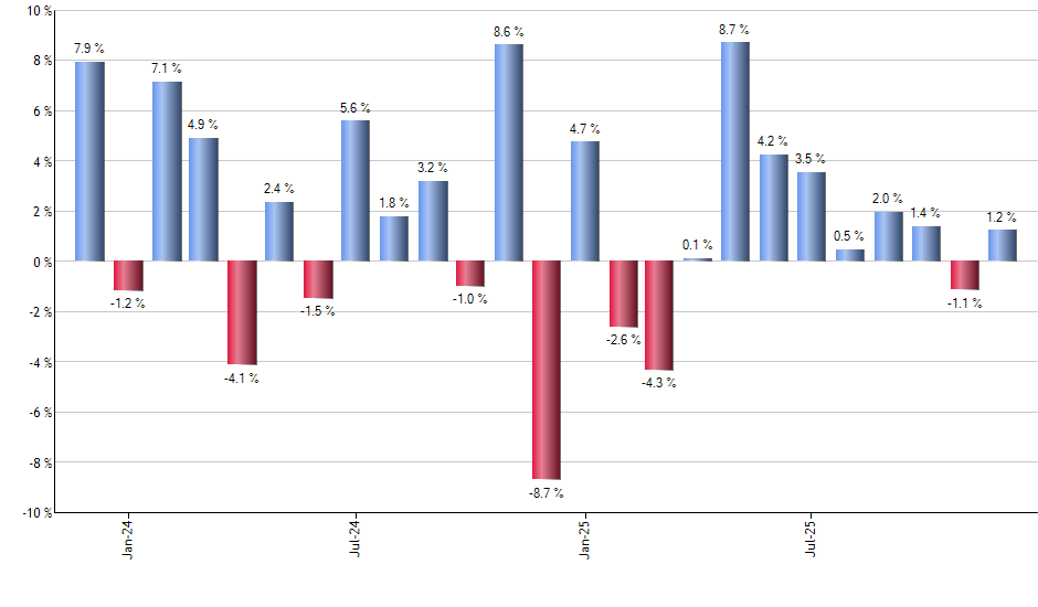 ROBO monthly returns chart