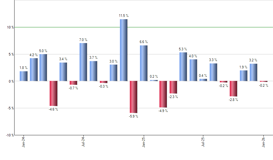 NET monthly returns chart